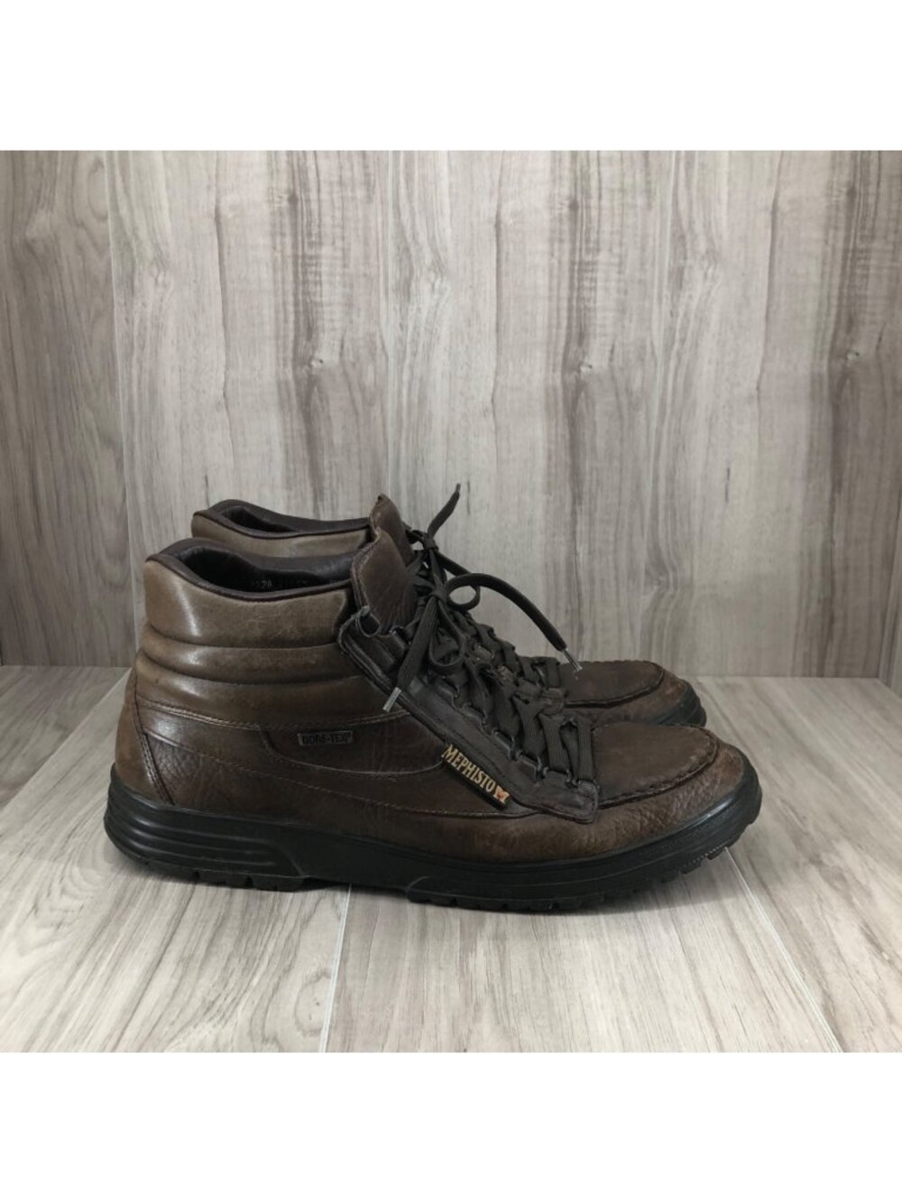 Mephisto Shoes Mens 13 Nikki Brown Leather Lace Up Comfort Hiking Shoes